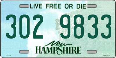 NH license plate 3029833