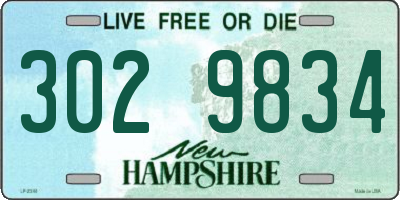 NH license plate 3029834