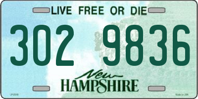 NH license plate 3029836