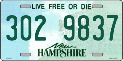 NH license plate 3029837