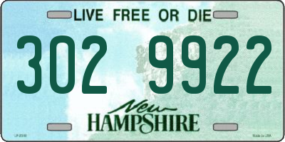 NH license plate 3029922