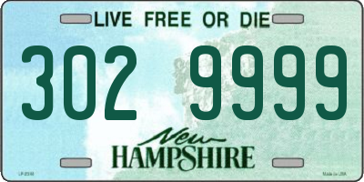 NH license plate 3029999