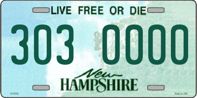 NH license plate 3030000