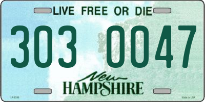 NH license plate 3030047