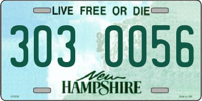 NH license plate 3030056