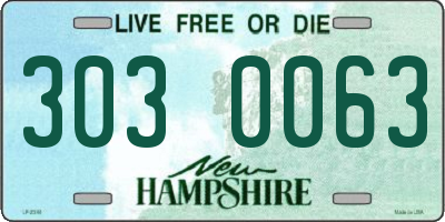 NH license plate 3030063