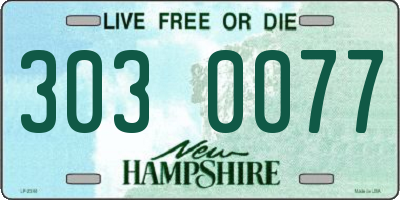 NH license plate 3030077