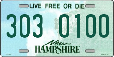 NH license plate 3030100