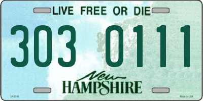 NH license plate 3030111