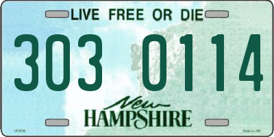 NH license plate 3030114