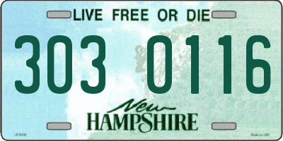 NH license plate 3030116
