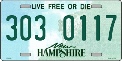 NH license plate 3030117