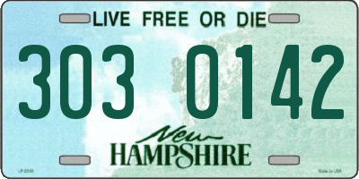 NH license plate 3030142