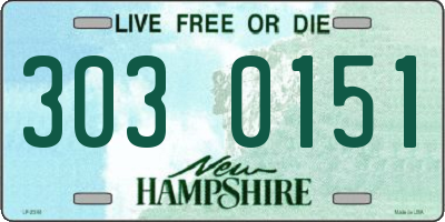 NH license plate 3030151