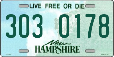NH license plate 3030178