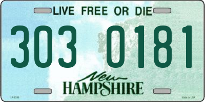 NH license plate 3030181