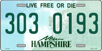 NH license plate 3030193