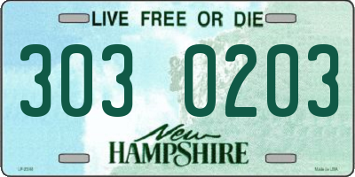 NH license plate 3030203