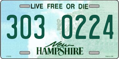 NH license plate 3030224