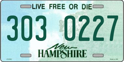 NH license plate 3030227