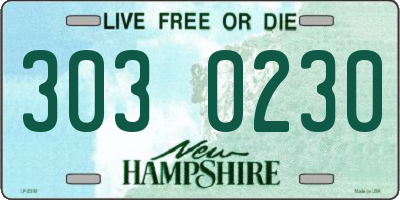 NH license plate 3030230