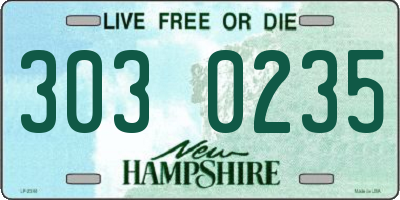 NH license plate 3030235