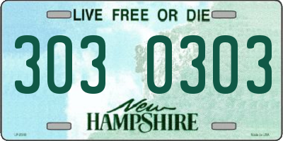 NH license plate 3030303