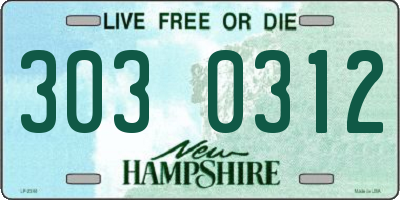 NH license plate 3030312