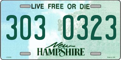 NH license plate 3030323