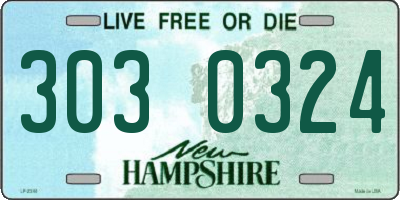 NH license plate 3030324