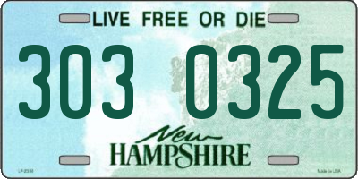 NH license plate 3030325