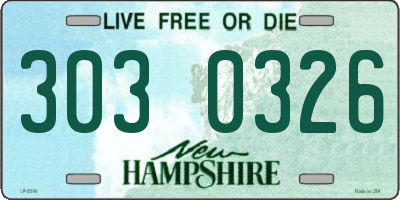 NH license plate 3030326