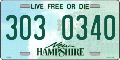 NH license plate 3030340