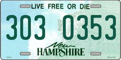 NH license plate 3030353