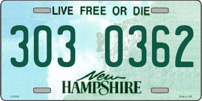 NH license plate 3030362