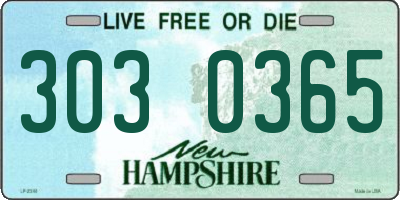 NH license plate 3030365