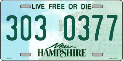 NH license plate 3030377