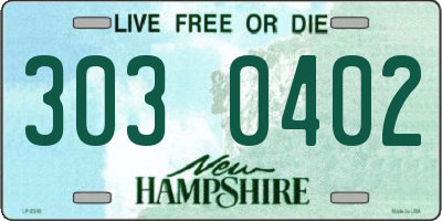 NH license plate 3030402