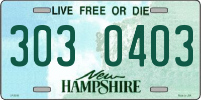 NH license plate 3030403