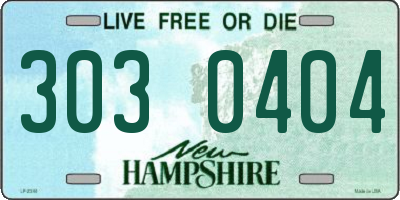 NH license plate 3030404
