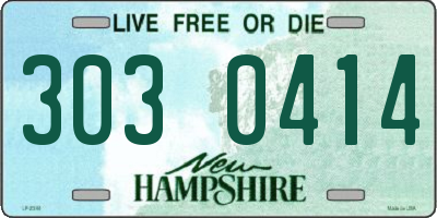 NH license plate 3030414