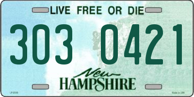 NH license plate 3030421