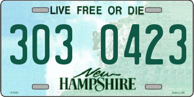 NH license plate 3030423