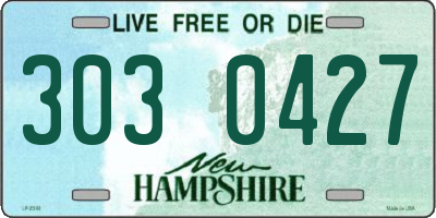 NH license plate 3030427