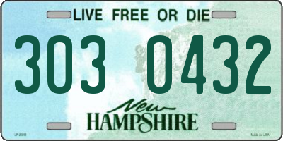 NH license plate 3030432
