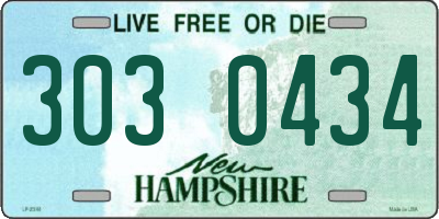 NH license plate 3030434
