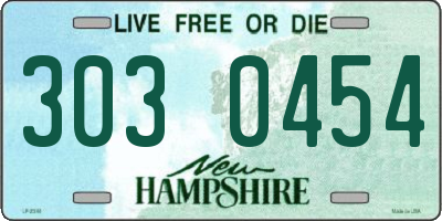 NH license plate 3030454