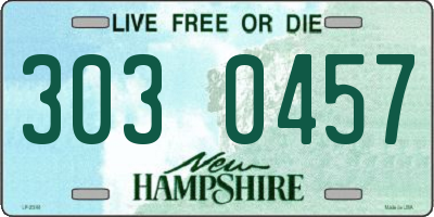 NH license plate 3030457