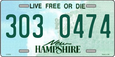 NH license plate 3030474