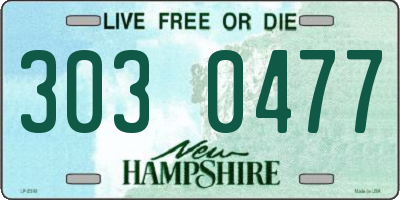 NH license plate 3030477